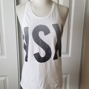 VSX - XS WhiteGraphic Racerback Top! Super clean!